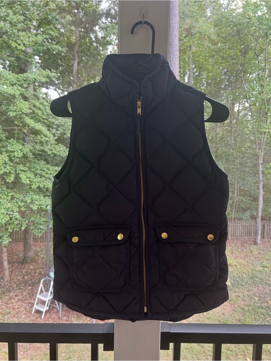 J. Crew Jackets & Blazers - J.Crew Women’s Petite Small Navy Quilted Puffer Vest Gold Snap Pockets